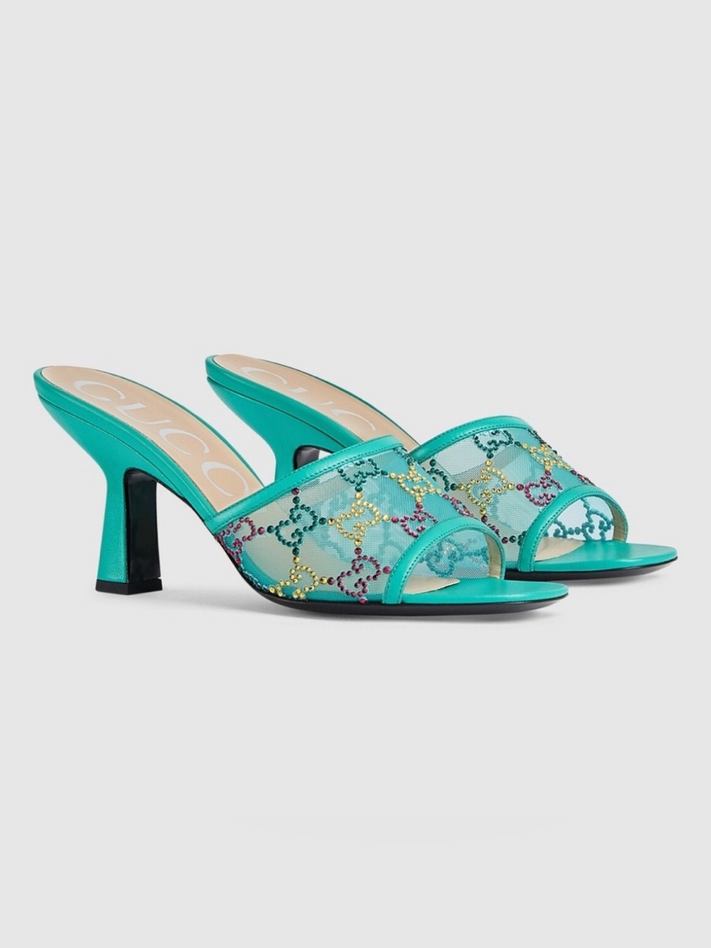 Gucci Women’s Crystal-embellished Mesh Mule Sandals